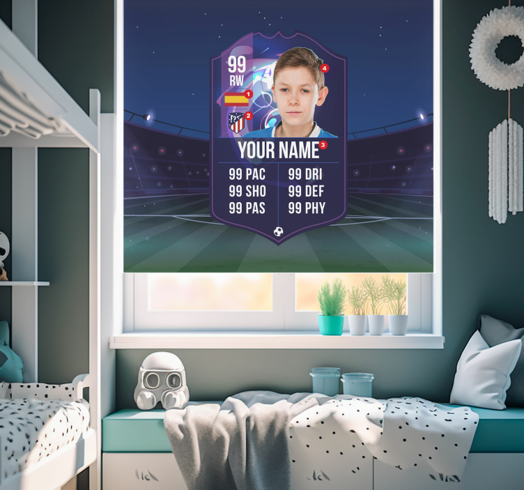 Rollos für Kinder Fußballspieler Karte - TenStickers