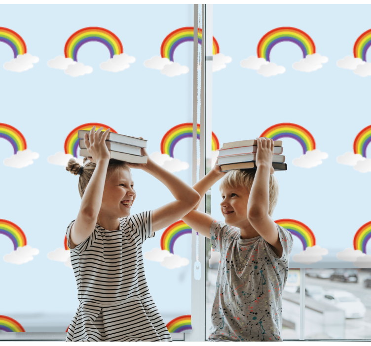 Kind Rollos Bunter regenbogen und wolken - TenStickers