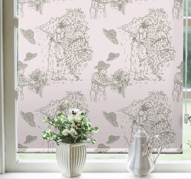 Klassische Rollos Französisches vintage-muster in grün - TenStickers