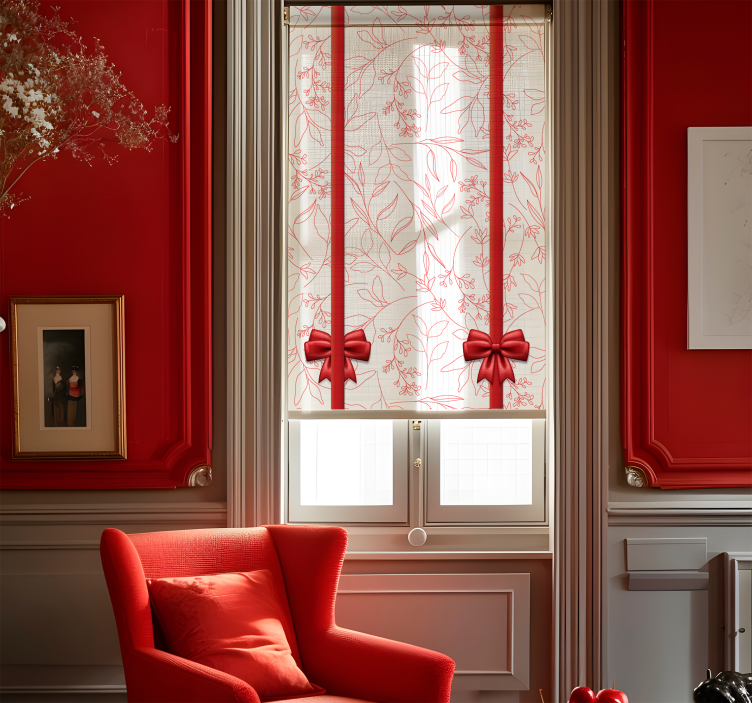 Rollos romantisch blumenmuster mit bändern - TenStickers