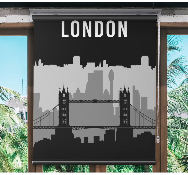 Rollo mit Zeichnungen Schwarz-graue skyline von london - TenStickers
