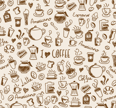 Küchenfenster Rollo Kaffee-Muster - TenStickers
