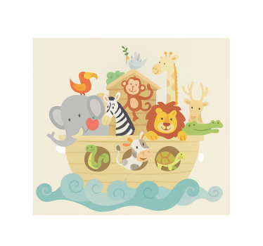 Rollo fenster kinderzimmer im noahs arche design - TenStickers