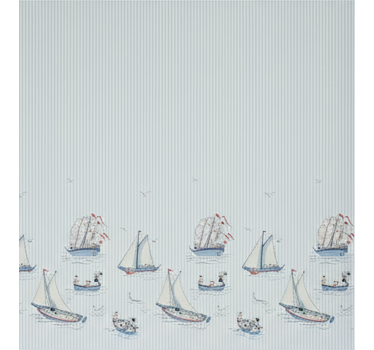 Rollo fenster skandinavisch ozeanblaue segelschiffe - TenStickers