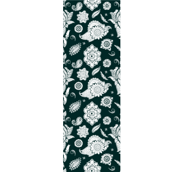 Küchenfenster rollo mit floralen fliesenmotiven - TenStickers
