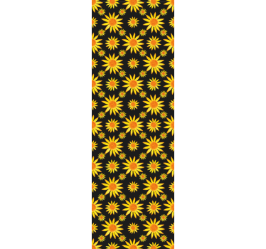Rollo fenster esszimmer sonnenblume schwarzer hintergrund - TenStickers