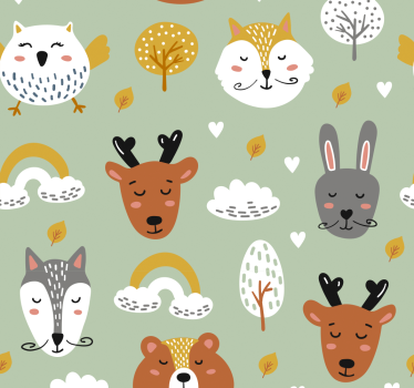 Rollo fenster kinderzimmer mit skandinavischen waldtieren - TenStickers