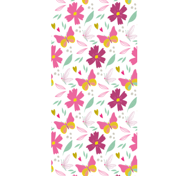 Rollo fenster kinderzimmer mit blumen und schmetterlingen - TenStickers