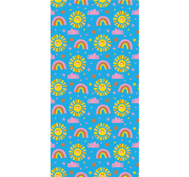 Rollo fenster kinderzimmer blaue regenbögen - TenStickers