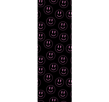 Rollo fenster jugendzimmer mit weißen und lila smileys - TenStickers