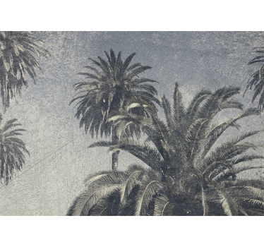 Küchenfenster rollo mit grauen palmenmotiven - TenStickers