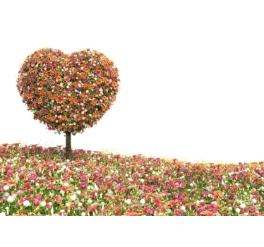 Rollo fenster weiß wandtapete fantasiebaum herzform - TenStickers