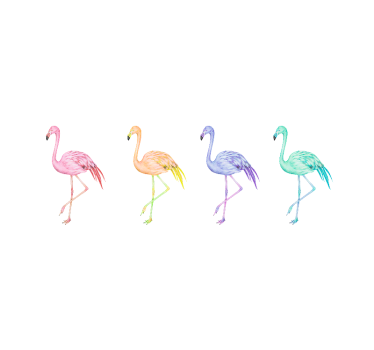 Rollo fenster weiß mit bunten nahtlosen flamingos - TenStickers