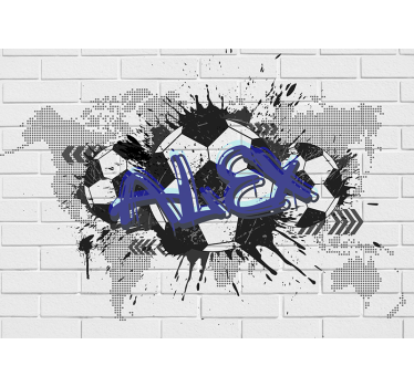 Rollo fenster weiß mit fußball graffiti design - TenStickers
