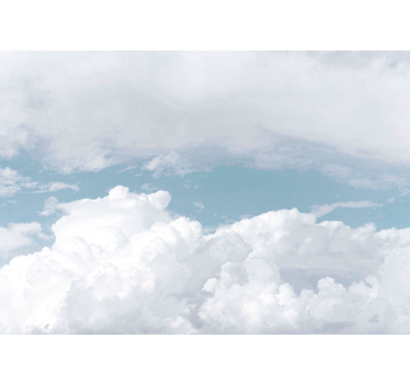 Rollo fenster weiß mit weißen flauschigen wolken - TenStickers