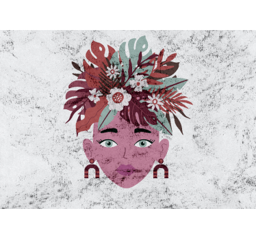 Rollo fenster weiß modernes design von frauen und blumen - TenStickers