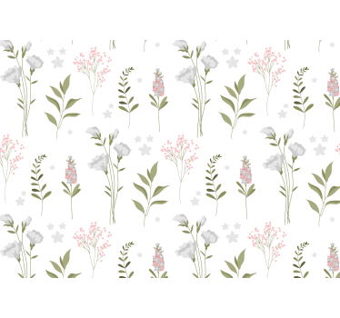 Rollo fenster weiß mit minimalistischem blumenmuster - TenStickers