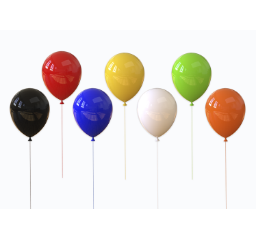 Rollo fenster weiß 3d realistische bunte ballons - TenStickers