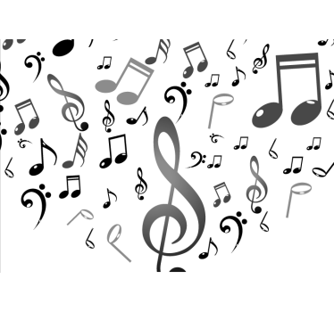 Rollo fenster weiß mit musiknoten - TenStickers