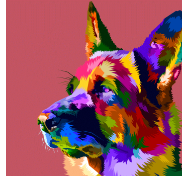 Rollo fenster wohnzimmer regenbogen deutscher schäferhund - TenStickers