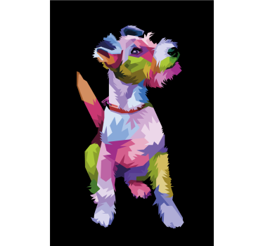 Rollo fenster wohnzimmer geometrische tiere fox terrier - TenStickers