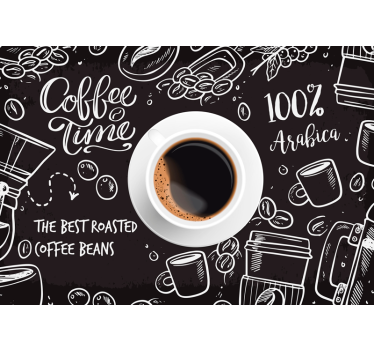 Rollo fenster schwarz kaffeepause bilder - TenStickers