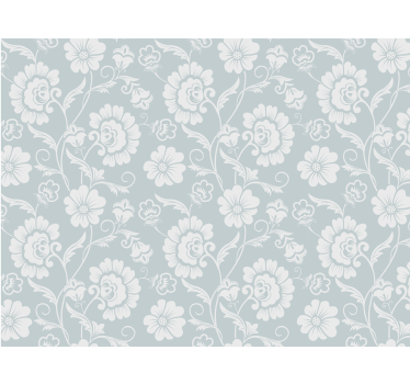 Rollo fenster grau mit elegantem blumenmuster - TenStickers