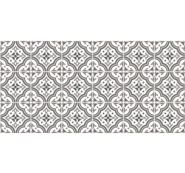 Rollo fenster grau klassisches graues blumenmuster - TenStickers