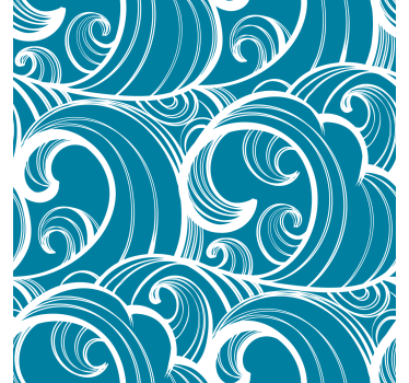 Rollo fenster blau mit wellenförmigem muster - TenStickers
