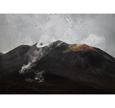 Rollo fenster wohnzimmer neblige etna landschaft - TenStickers