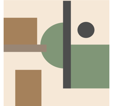 Rollo fenster wohnzimmer geometrische kunst in naturfarben - TenStickers