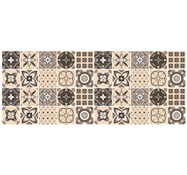 Rollo fenster beige mit geometrischem fliesenmuster - TenStickers