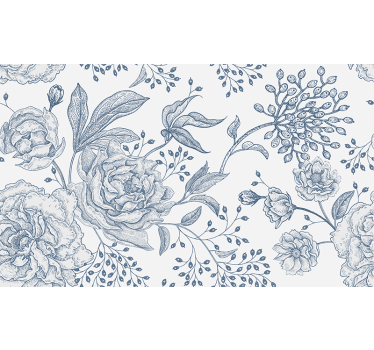 Rollo fenster weiß im retro blumenmuster - TenStickers