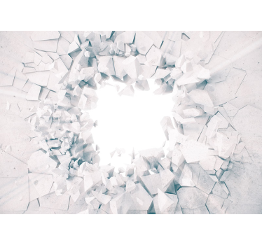 Rollo fenster weiß mit explodierenden geometrischen formen - TenStickers