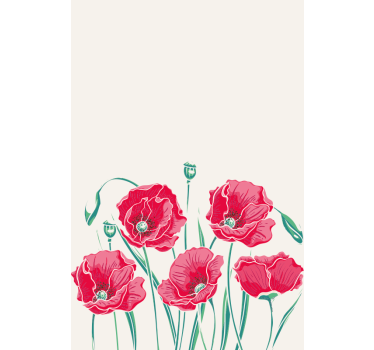 Rollo Fenster Blumen mohn blume eleganz - TenStickers