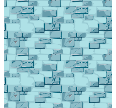 Rollo Fenster Muster blaue steinziegel - TenStickers