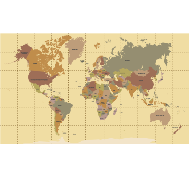 Beige vintage weltkarte Rollo - TenStickers