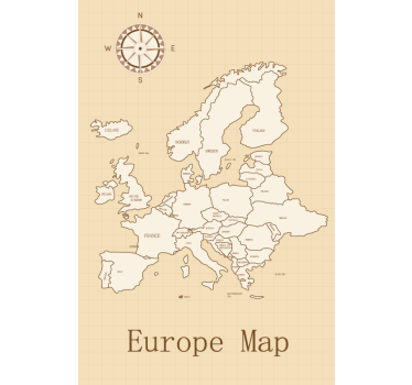Vintage europa weltkarte Rollo - TenStickers