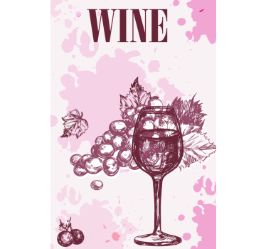 Rollo Fenster romantisch skizze eines weinleseweins - TenStickers