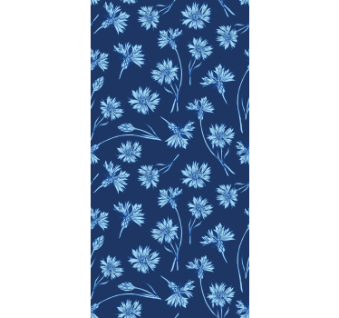 Rollo Wohnzimmer Marineblaue blumen - TenStickers