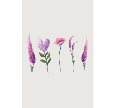 Blumen Rollo Lila blumenzeichnungen - TenStickers