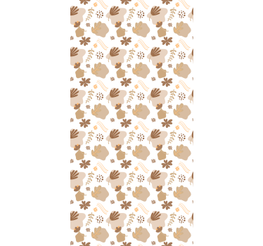 Rollo Fenster Blumen organisches beiges muster - TenStickers