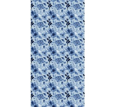 Rollo Fenster Blumen blaue anordnung - TenStickers