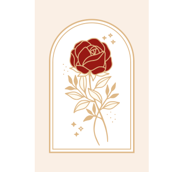Rollo Fenster Elegant beige gewölbte rose - TenStickers