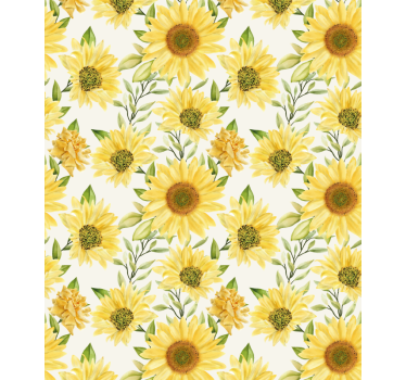 Rollo Fenster Blumen sonnenblumen-botanik-arrangement - TenStickers