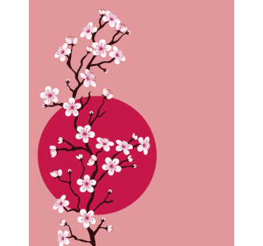 Rollo Fenster Blumen sakura-blütenstiel - TenStickers