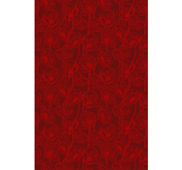 Rollo Fenster Blumen kompliziertes rotes muster - TenStickers