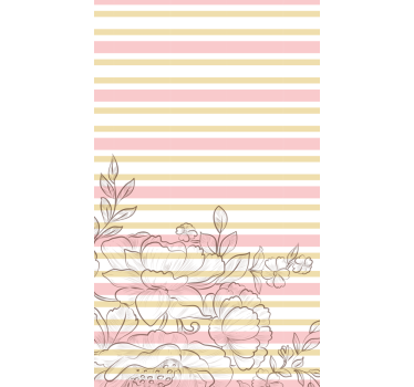 Rollo Fenster Blumen blasse florale streifen - TenStickers