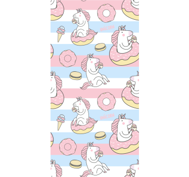 Rollo Fenster Spaß einhorn-dessert-köstlichkeiten - TenStickers