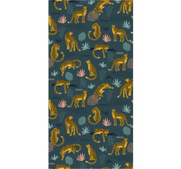 Rollo Kind Leoparden und Pflanzen - TenStickers